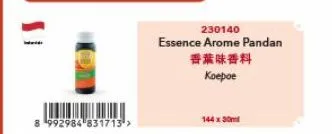 8 992984 831713¹ >  230140  essence arome pandan  香葉味香料  koepoe  144 x 30ml 