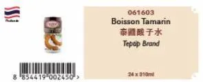 8 854419 002450->  061603  boisson tamarin  泰國酸子水  teptip brand  24 x 310ml 