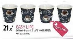 2180 EASY LIFE  Coffret 4 tasses à café 10 dBARISTA -En porcelaine  nouveau 