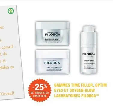 sa  filorga  and  time-filler night  tartal  filorga  time-filler eyes  -25%  de réduction immediate  gammes time filler, optim eyes et oxygen-glow laboratoires filorga(4)  filorga  optim-eyes 