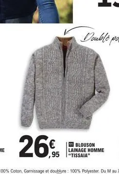 26  €  ,95  11 blouson lainage homme "tissaia" 