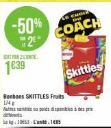-50% 2⁹"  SOIT PAR 2 LUNITE:  1639  LE CHOIX DU  COACH  (may  Skittles 