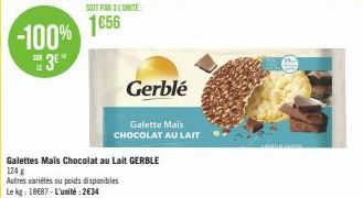 chocolat au lait Gerblé