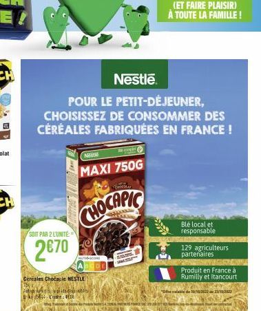 céréales Chocapic Nestlé