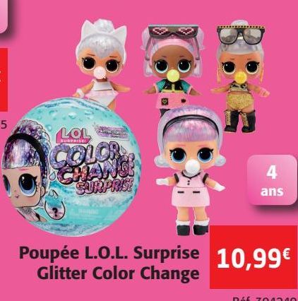 Poupée L.O.L Surprise Glitter Color change 