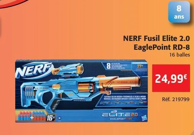 nerf fusil elite 2.0 eaglepoint rd-8