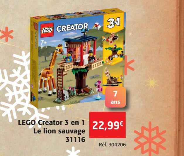 LEGO Creator 3 en 1 Le Lion sauvage 31116