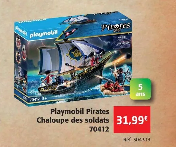 playmobil pirates chaloupe des soldats 70412