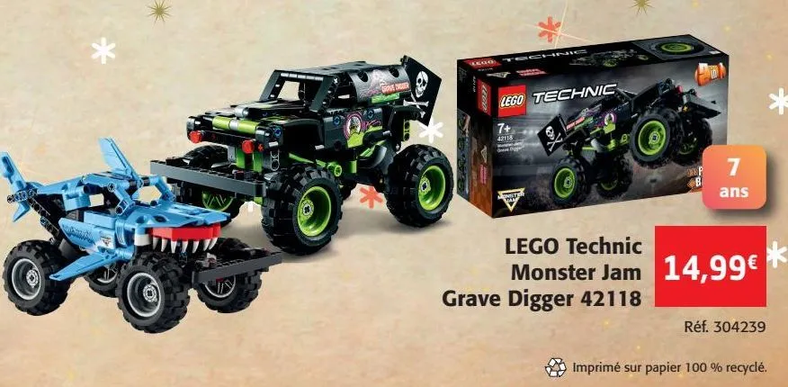 lego technic monster jam grave digger 42118