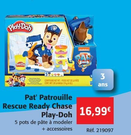 Pat' Patrouille Rescue Ready chase Play Doh