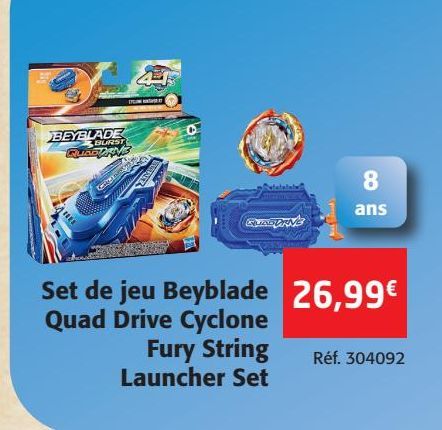 Set de jeu Beyblade Quad Drive Cyclone Fyry String Launcher Set