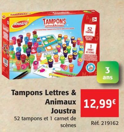 Tampons Lettres et Animaux Joustra