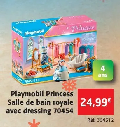 playmobil princess salle de bain royale avec dressing 70454