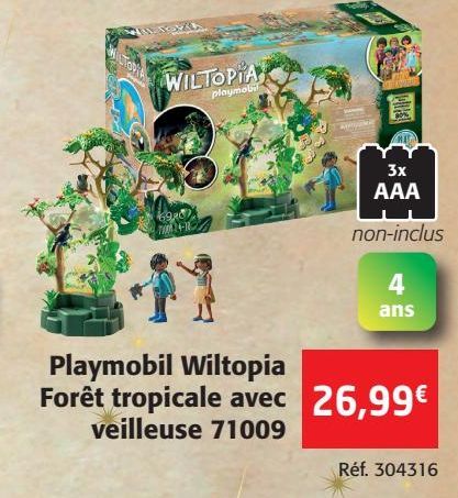 Playmobil Wiltopia Foret tropicale avec veilleuse 71009