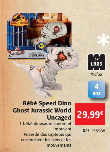 Bébé Speed Dino Ghost jurassic World Uncaged