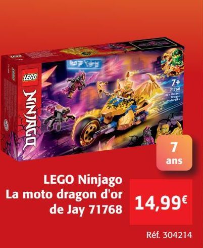 LEGO Ninjago La moto dragon d'or de Jay 71768