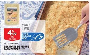 459  ELABORE EN FRANCE  PECHE DURABLE MSC  www.targ  PAYS GOURMAND  BRANDADE DE MORUE PARMENTIERE**** 