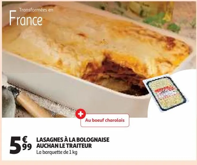 lasagnes à la bolognaise auchan le traiteur