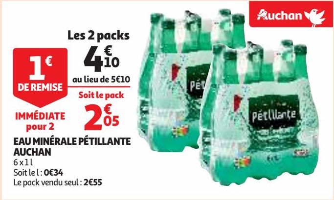 EAU MINÉRALE PÉTILLANTE AUCHAN