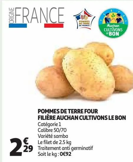pommes de terre four filière auchan cultivons le bon