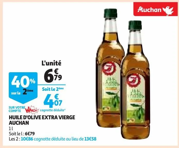 huile d'olive extra vierge auchan