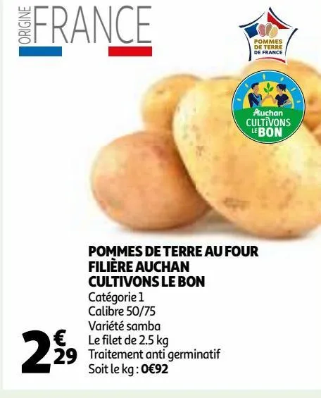 pommes de terre au four filière auchan cultivons le bon