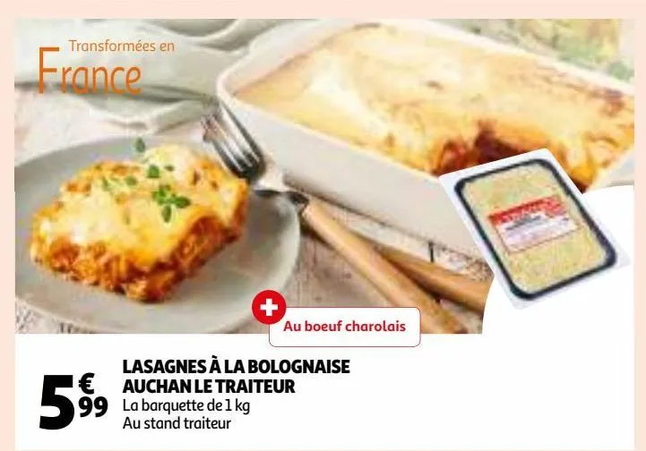 lasagnes à la bolognaise auchan le traiteur