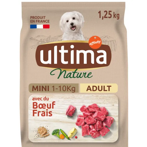 croquettes pour chien mini au boeuf ultima