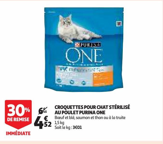 CROQUETTES POUR CHAT STÉRILISÉ AU POULET PURINA ONE