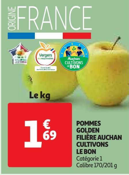 POMMES GOLDEN FILIÈRE AUCHAN CULTIVONS LE BON