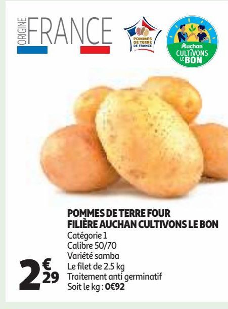 POMMES DE TERRE FOUR FILIÈRE AUCHAN CULTIVONS LE BON