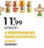 11,99  02080281  4 personnages famille nutnut  16 mois  02080281  twitwit 
