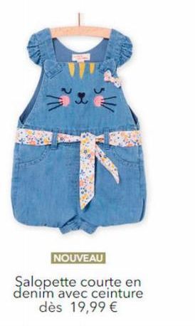 NOUVEAU  Salopette courte en denim avec ceinture dès 19,99 € 