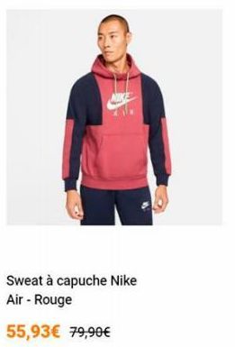 Sweat à capuche Nike Air - Rouge  55,93€ 79,90€ 