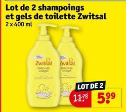 wchgel  Lot de 2 shampoings et gels de toilette Zwitsal 2 x 400 ml  Zwitsal Zwitsal  purje  205 