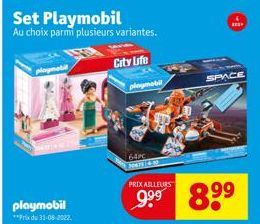 Set Playmobil Au choix parmi plusieurs variantes.  Gity Life  S  playmobil  64PC NNULEY  PRIX AILLEURS  SPACE  8⁹⁹ 