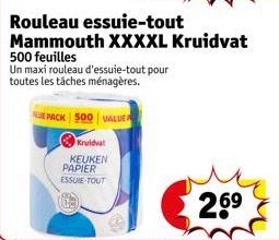 JE PACK 500 VALUE A  Kruidvat  KEUKEN PAPIER ESSUIE-TOUT 