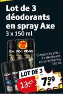 déodorant en spray Axe