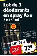 déodorant en spray axe