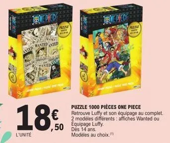 ONE PIECE - Puzzle 1000 pièces - Equipage de Luffy ;