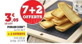 7+2 3.05 offerts  le lot  financier le lot de 7  +2 offerts 