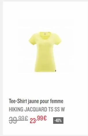 tee-shirt jaune pour femme hiking jacquard ts ss w  99,99€ 23,99 € -40% 