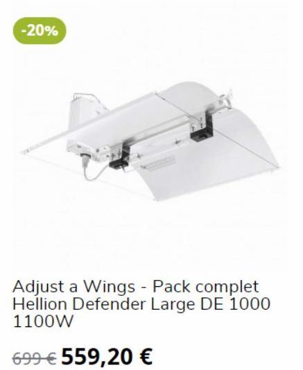 -20%  Adjust a Wings - Pack complet Hellion Defender Large DE 1000 1100W  699 € 559,20 €  