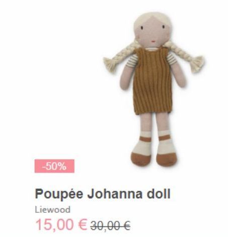 -50%  Poupée Johanna doll  Liewood  15,00 € 30,00 € 