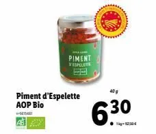 piment d'espelette aop bio  -615661  l.com  piment  d'espelette  40 g  6.30 