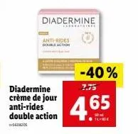 diadermine crème de jour anti-rides double action  anti-rides double a  diadermine  anarratoires  -40%  7.75  4.65 
