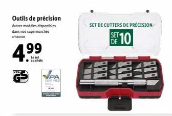 outils de précision  autres modèles disponibles dans nos supermarchés 380000  vpa  le set au choix  pa  cenned  set de cutters de précision  set 10  de  13 
