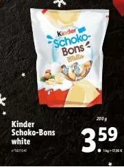 kinder  schoko-bons walla  kinder schoko-bons white  se54  200 g  359⁹  