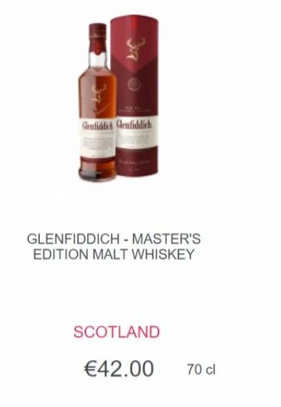 genfiddich glenfiddich  scotland  €42.00  glenfiddich - master's edition malt whiskey  70 cl 