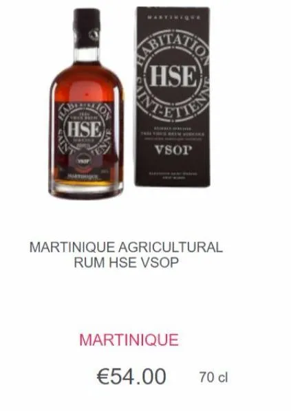 twitter  hse  (hse)  vsop  martinique  €54.00  martinique agricultural rum hse vsop  70 cl 